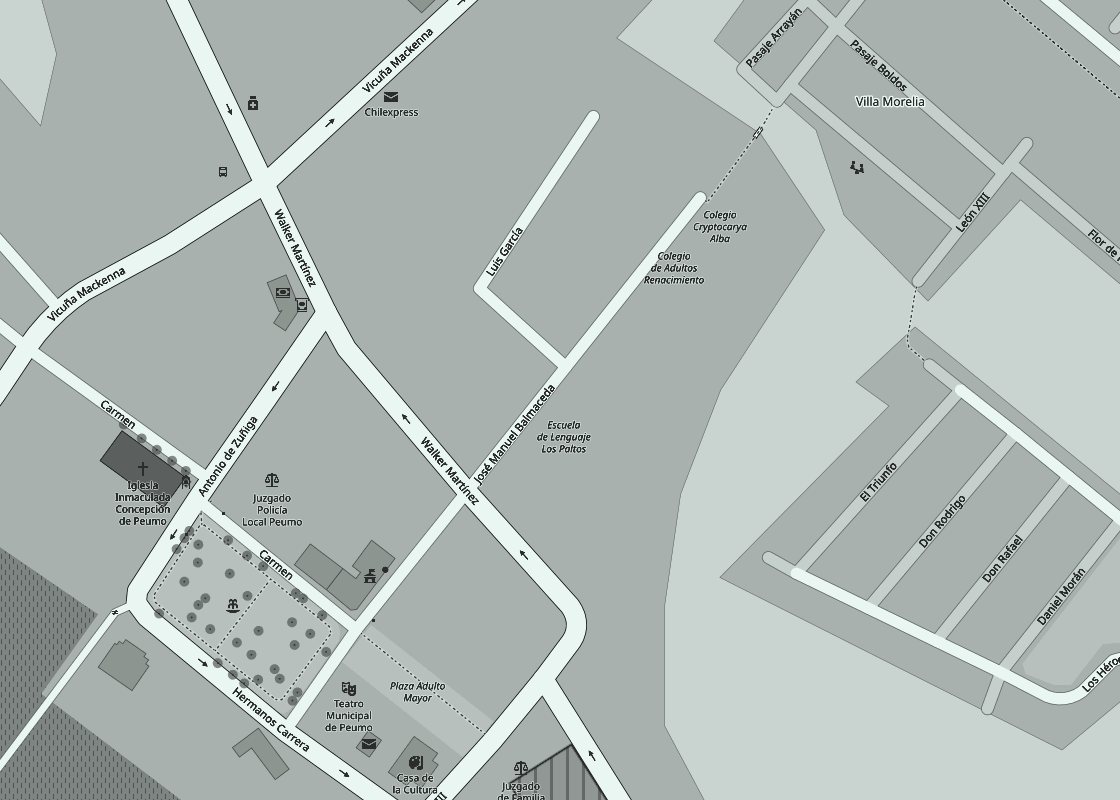 Mapa de la clínica en Balmaceda 287, Peumo